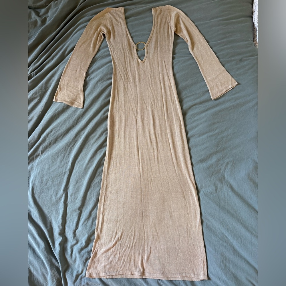 Flook the Label Gold Metallic Nyala Maxi Dress - Picture 3 of 12